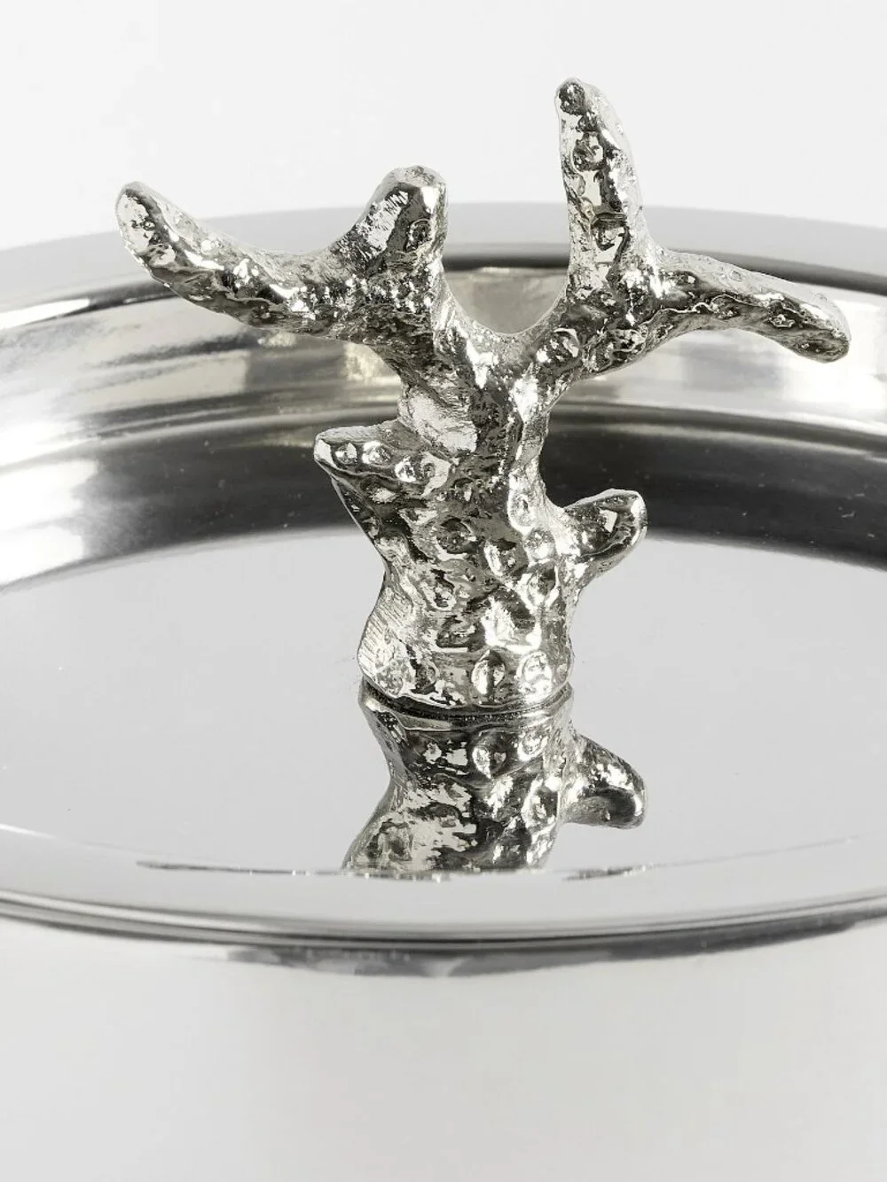 Pottery Barn Silver Coral Handcrafted Ice Bucket Aluminum Steel Nickel Finish